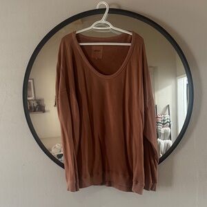 Aerie Women's Rust Scoop Neck Sweater